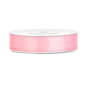 Lentīte rozā, satīna, 12mm (25m)
