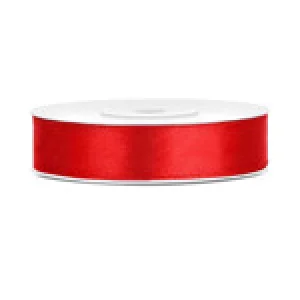 Lentīte sarkana, satīna, 12 mm (25m)