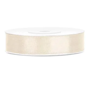 Lentīte krēmkrāsas, satīna, 12mm (25m)