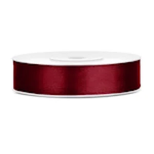 Lentīte sarkana, tumši, satīna, 12mm (25m)