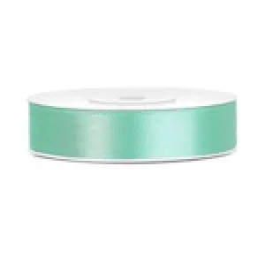 Lentīte zaļa, mint, satīna, 12mm (25m)