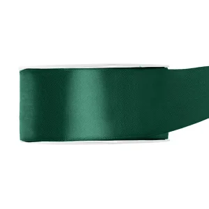 Lentīte zaļa, tumši, smaragda, satīna, 25mm (25m)