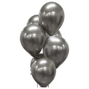 Tumši sudraba Platinum hroma baloni 30 cm
