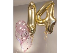 Hēlija cipari un 3 konfeti baloni