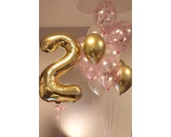 Cipars XL un trīspadsmit balonu pušķis Cipars XL un trīspadsmit balonu pušķis