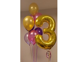 Cipars XL un septiņu balonu pušķis Cipars XL un septiņu balonu pušķis