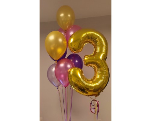 Cipars XL un septiņu balonu pušķis
