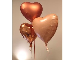 3 folijas balonu pušķis - Sirdis