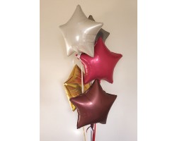 5 balonu pušķis - Zvaigznītes 5 balonu pušķis - Zvaigznītes