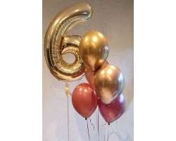 Cipars XL un piecu balonu pušķis Cipars XL un piecu balonu pušķis