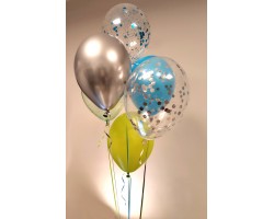 6 balonu pušķis ar hroma un konfeti baloniem 6 balonu pušķis ar hroma un konfeti baloniem