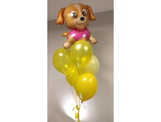 6 balonu pušķis ar Puppy Sky