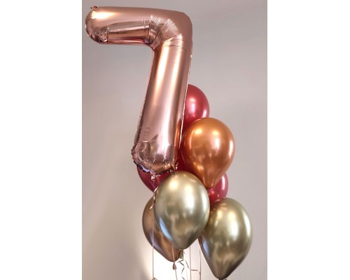 Cipars XL septiņu hroma balonu pušķī