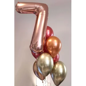 Cipars XL septiņu hroma balonu pušķī