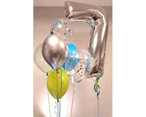 Cipars XXL un 6 balonu pušķis