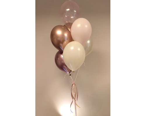 7 balonu pušķis ar hroma un kristāla baloniem