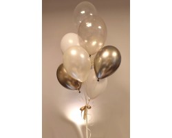 8 balonu pušķis ar hroma, pērļu un kristāla baloniem 8 balonu pušķis ar hroma, pērļu un kristāla baloniem