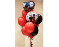 10 balonu pušķis - ar Miraculous, Brīnummārīti