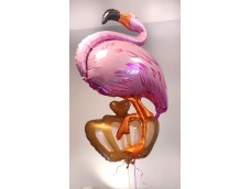 Hēlija balonu pušķis Flamingo un kronis