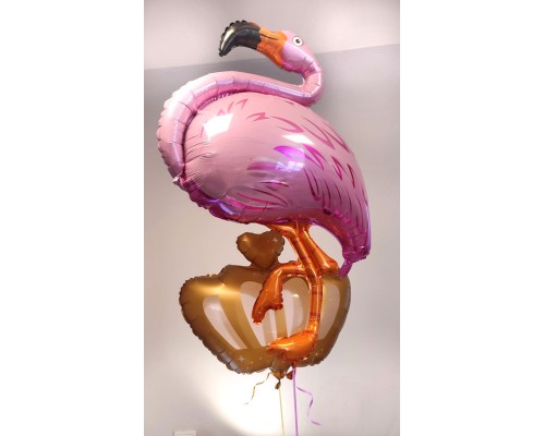 2 folijas balonu pušķis - Flamingo