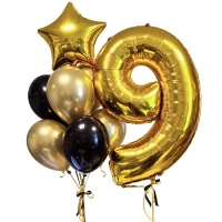Cipars XXL  un septiņu balonu pušķis ar folijas zvaigzni - 2