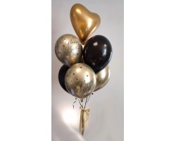 7 balonu pušķis - Happy Birthday