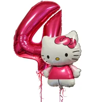 Hello Kitty: XXL Flexmetal cipars + 1 folijas balons — HBP-10 Hello Kitty: XXL Flexmetal cipars + 1 folijas balons — HBP-10
