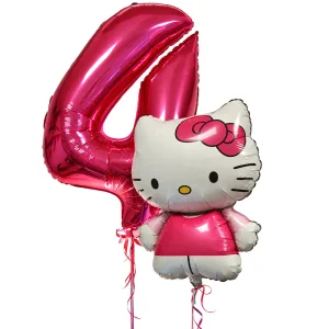 Hello Kitty: XXL Flexmetal cipars + 1 folijas balons — HBP-10 Hello Kitty: XXL Flexmetal cipars + 1 folijas balons — HBP-10
