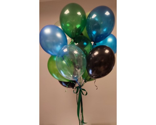 15 balonu pušķis ar pēŗlu un kristāla baoniem