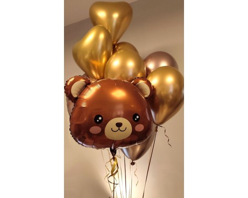 8 hroma balonu pušķis un folijas Lācēns