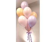 Hēlija balonu pušķis Macaroon, 8 gab, sietais