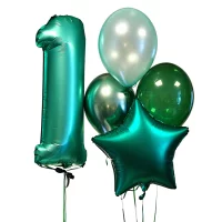 Cipars L, Smart un četru balonu pušķis Cipars L, Smart un četru balonu pušķis
