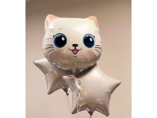 Hēlija balonu pušķis - Kaķēns, 3 baloni