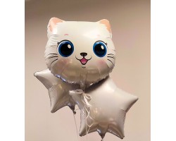 3 folijas balonu pušķis - Kaķēns 3 folijas balonu pušķis - Kaķēns
