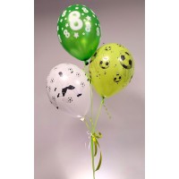 Hēlija balonu pušķis Futbols - 3 apdrukas baloni