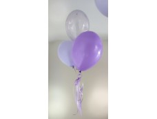 Hēlija balonu pušķis - 3 baloni ar satīna lentēm