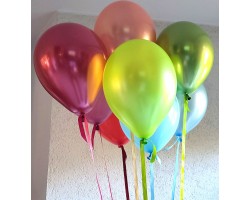 9 balonu pušķis, krāsains 