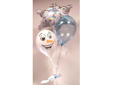 Hēlija balonu pušķis - Sniegavīra bunte