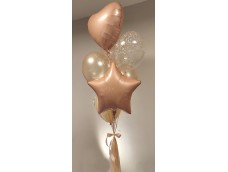 Hēlija balonu pušķis - Persika pūciņa, 7 baloni