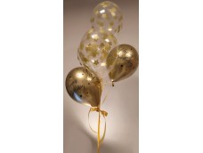 Hēlija balonu pušķis Happy Birthday, ar zvaigznītēm, 5 gab.