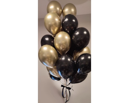 17 balonu pušķis ar astoņiem hroma baloniem