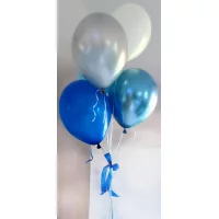 5 balonu pušķis ar pērļu un hroma baloniem 5 balonu pušķis ar pērļu un hroma baloniem