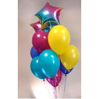 Hēlija balonu pušķis Zvaigznītes -10 baloni
