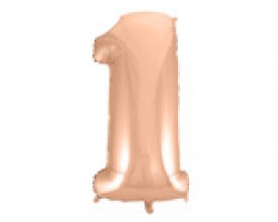 Folijas balons 96cm XXL - cipars 1, zelta, rozā