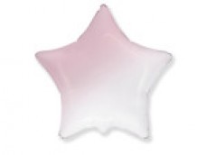 Folijas balons zvaigzne, balta, rozā, 48cm, Flexmetal 
