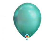 Baloni metāliski, hroma, zaļi, mint, Qualatex, 29cm