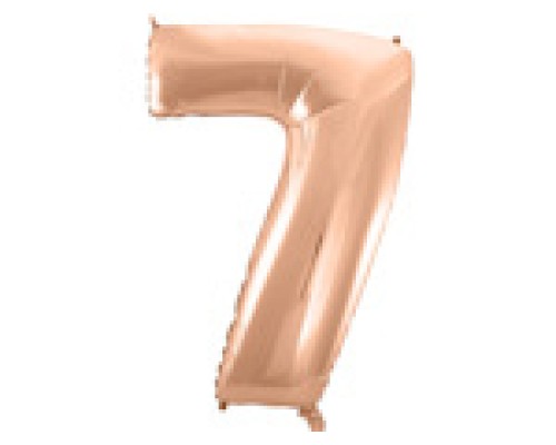 Folijas balons 96cm XXL - cipars 7, zelta, rozā