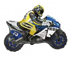 Folijas balons  Transportlīdzeklis - Motocikls, motobraucējs, zils, 60cm, Flexmetal