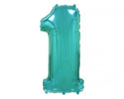 Folijas balons 96cm XXL - cipars 1, tiffany
