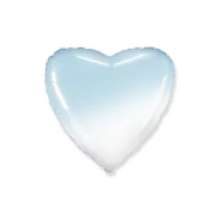 Folijas balons sirds, zila, balta, 46cm, Flexmetal Folijas balons sirds, zila, balta, 46cm, Flexmetal